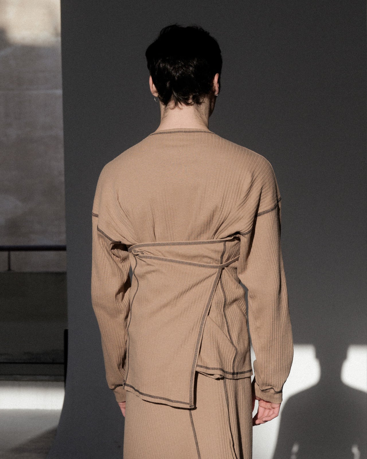 Shaw Punica Long Sleeve - Cotton Hemp Jersey - Brick / Black