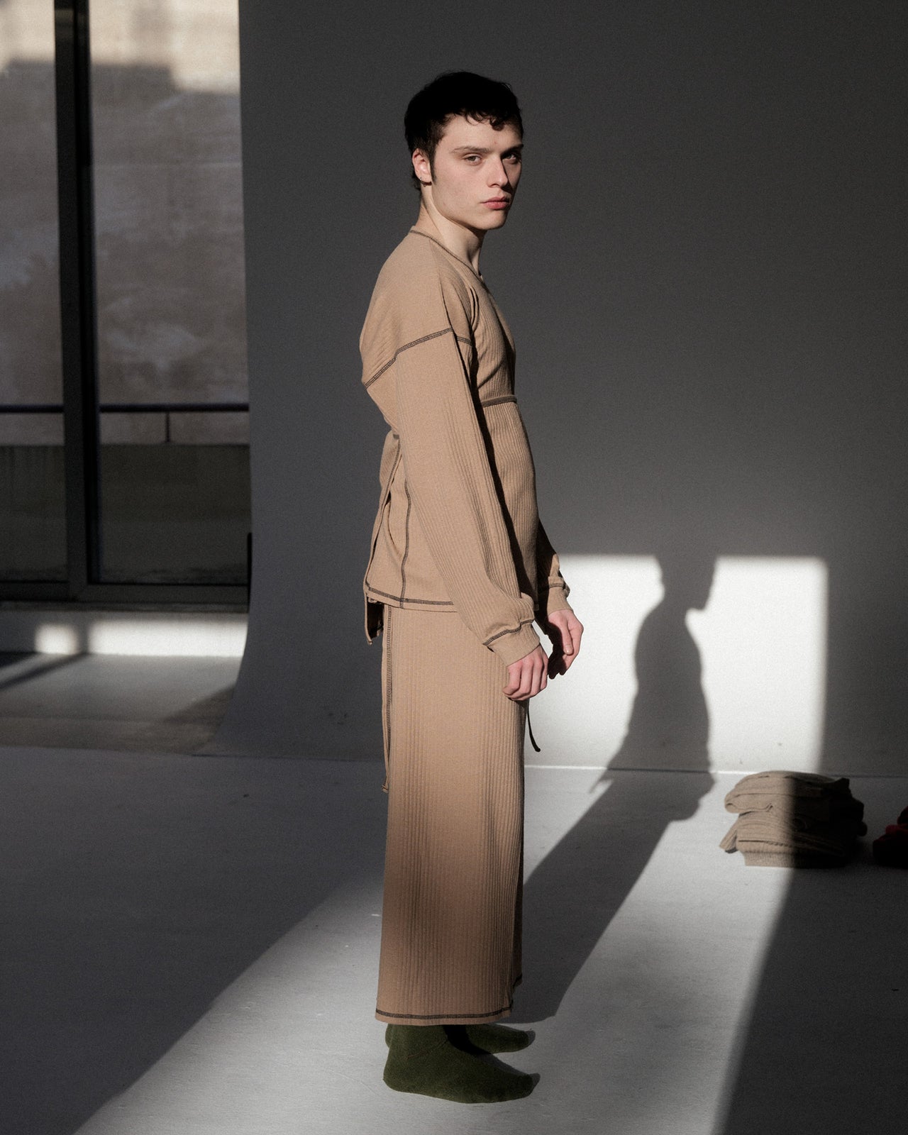 Shaw Punica Long Sleeve - Cotton Hemp Jersey - Brick / Black