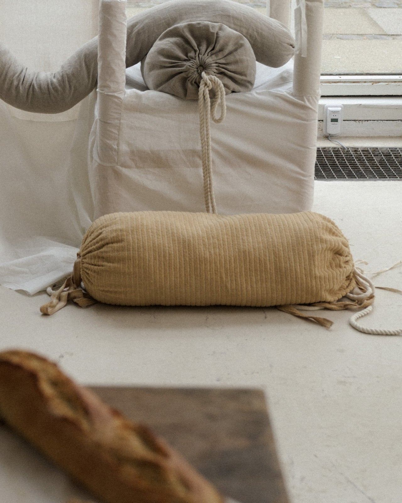 Shell Roll Pillowcase - Organic Cotton - Brown Stripes