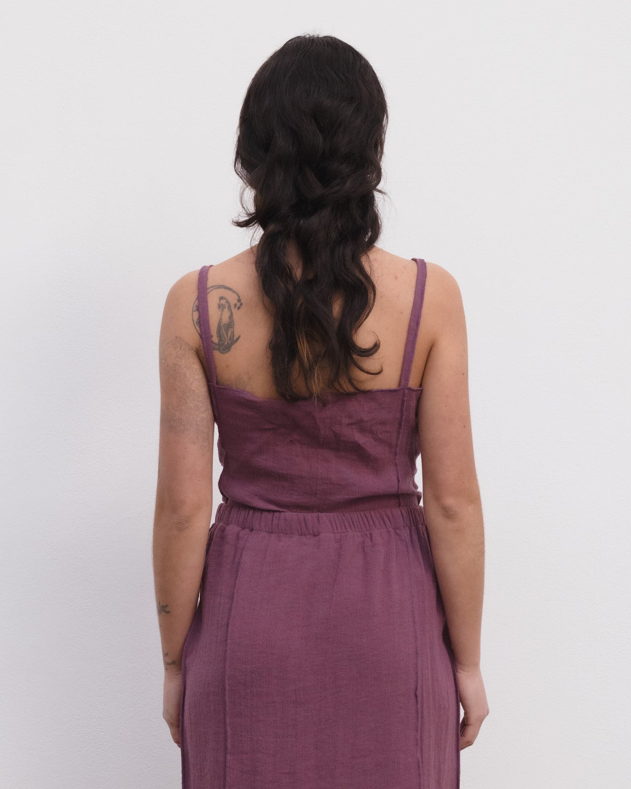 Shok Slip Top - Crinkle Linen - Aubergine