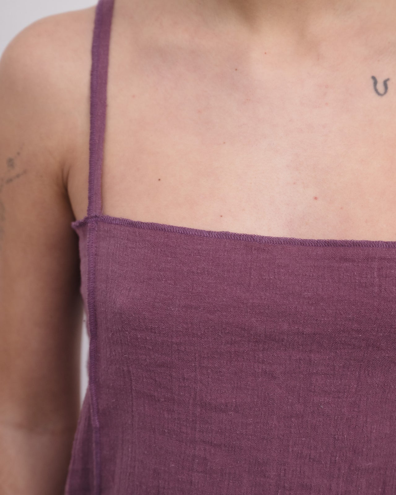 Shok Slip Top - Crinkle Linen - Aubergine
