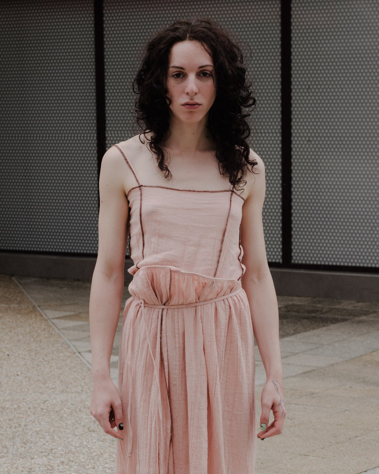 Shok Slip Top - Crinkle Linen Cotton - Rose