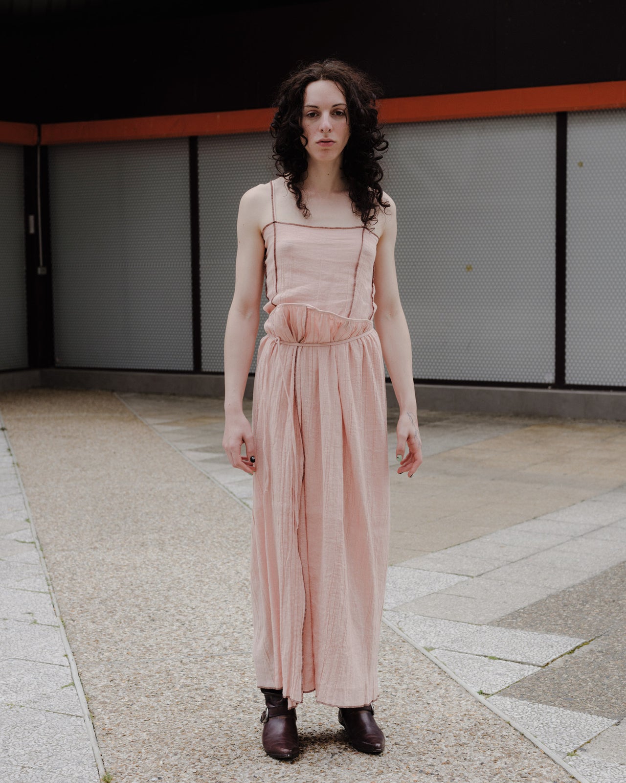 Shok Slip Top - Crinkle Linen Cotton - Rose