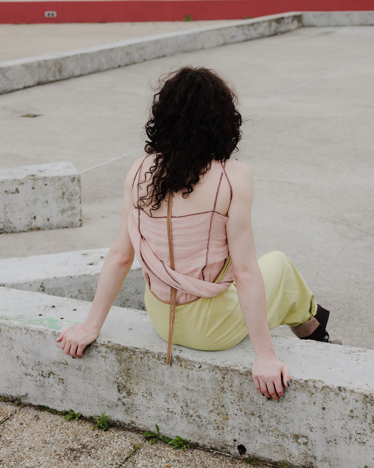 Shok Slip Top - Crinkle Linen Cotton - Rose