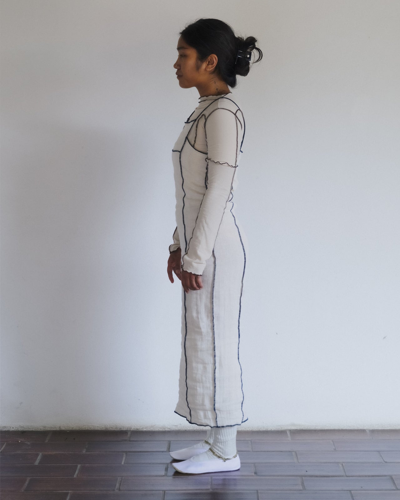 Shok Square Dress - Crinkle Linen - Off White