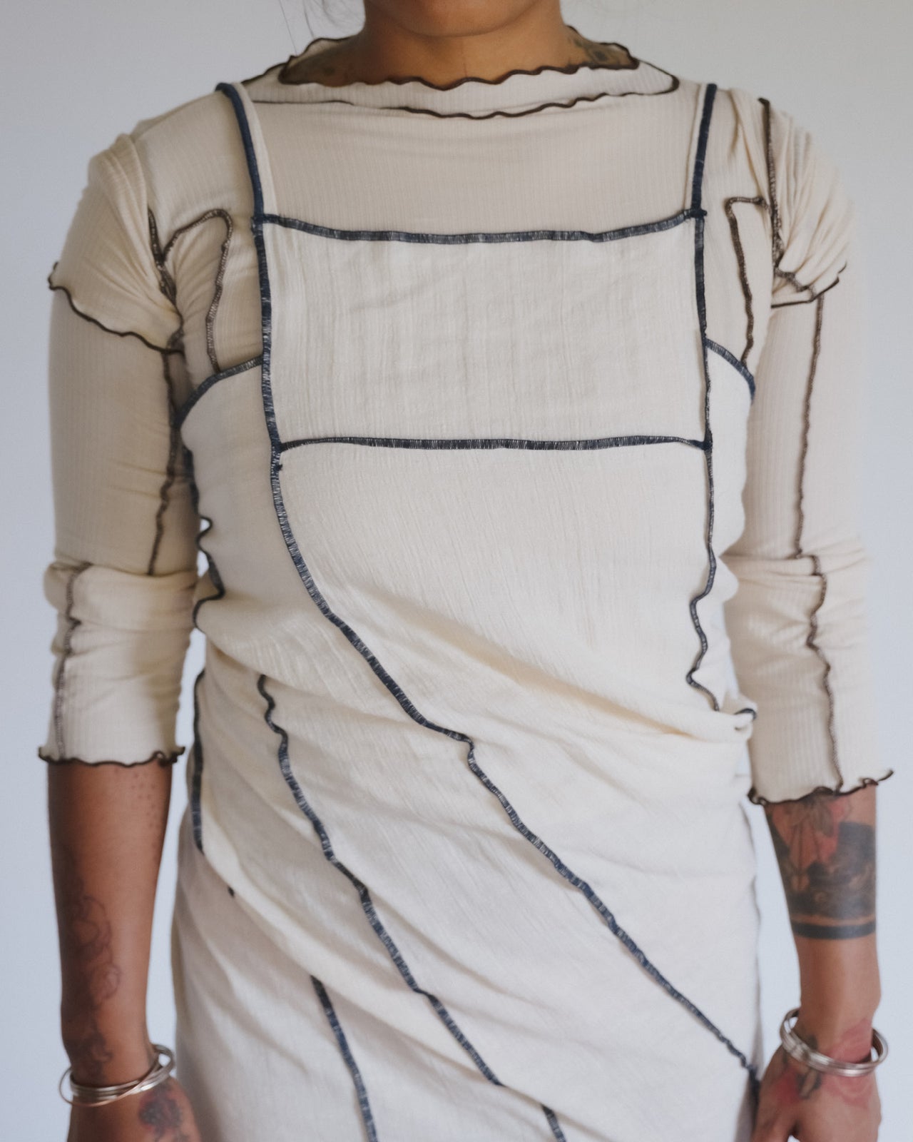 Shok Square Dress - Crinkle Linen - Off White