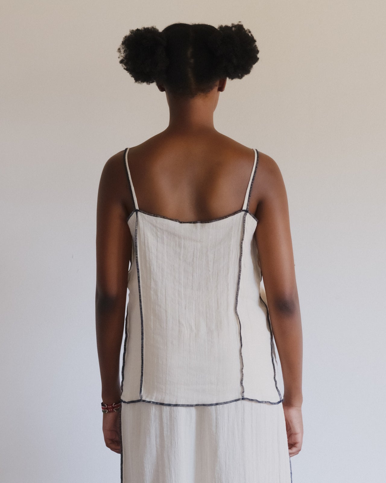 Shok Square Top - Crinkle Linen - Off White