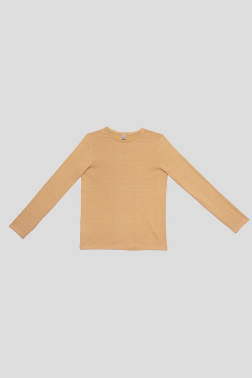 Silk Long Sleeve Tee - Wild Silk Jersey - Oak Yellow