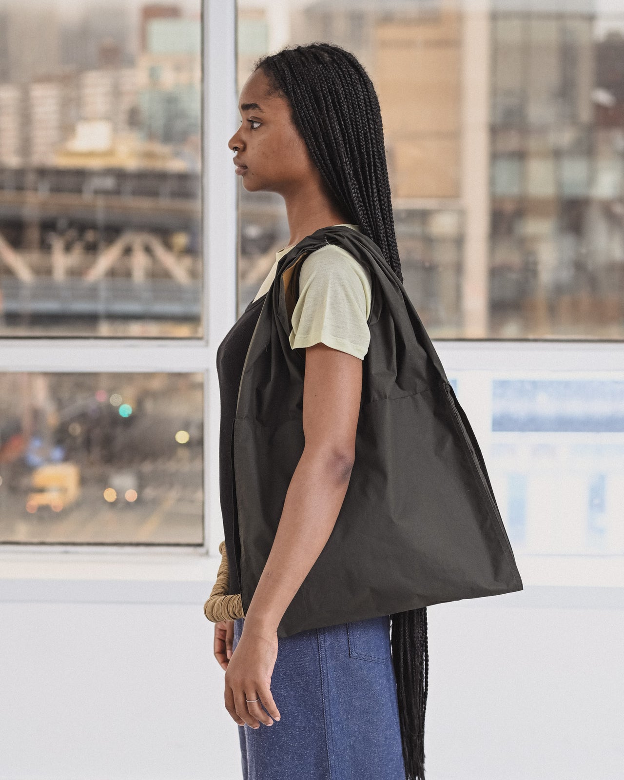 Small Hale Bag - Waxed Organic Cotton - Green Brown