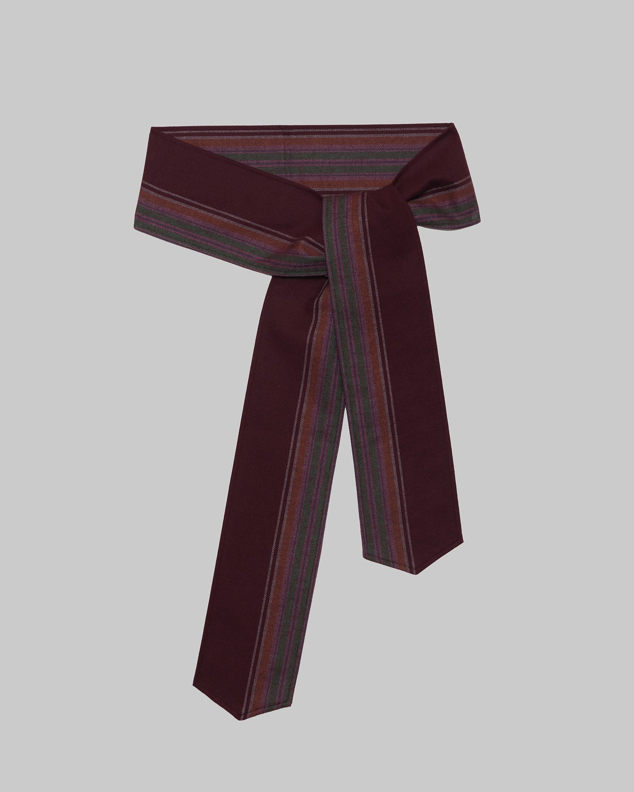 Snell Belt - Organic Cotton Flannel - Maroon Stripe