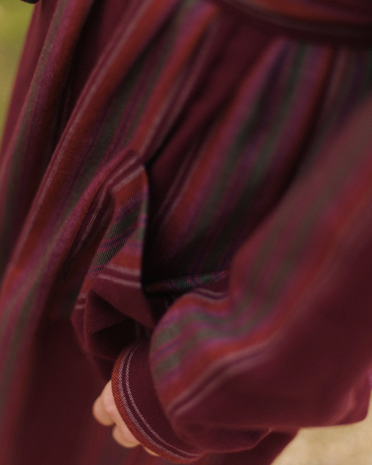 Snell Skirt - Organic Cotton Flannel - Maroon Stripe