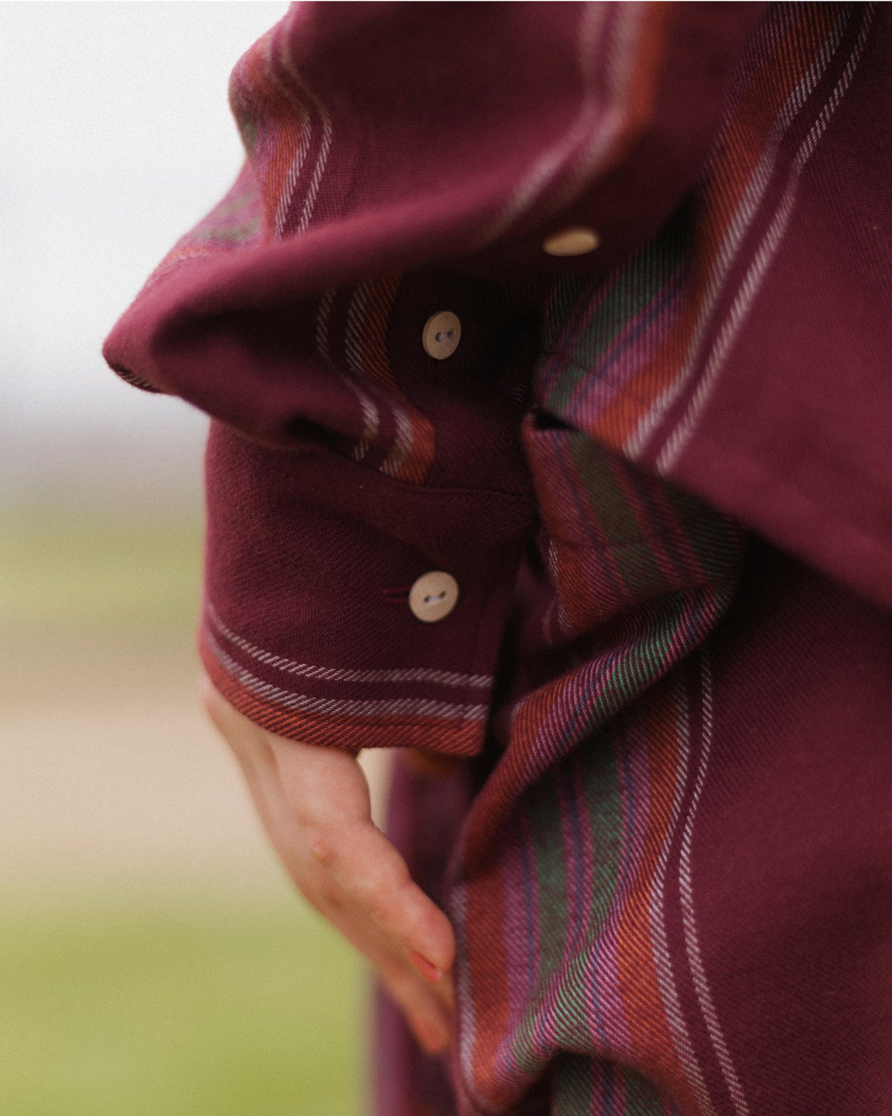 Snell Skirt - Organic Cotton Flannel - Maroon Stripe