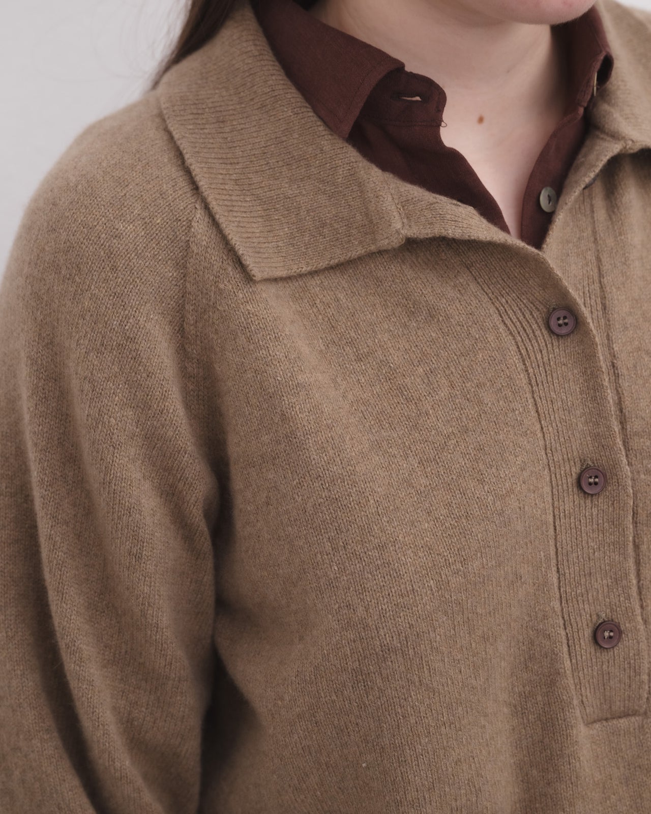 Soar Polo - Recycled Cashmere - Rovere Brown