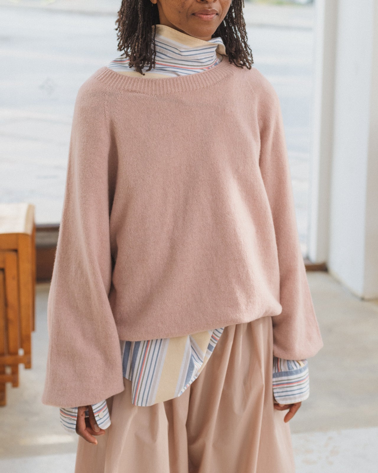 Soar Sweater - Recycled Cashmere - Cameo Pink