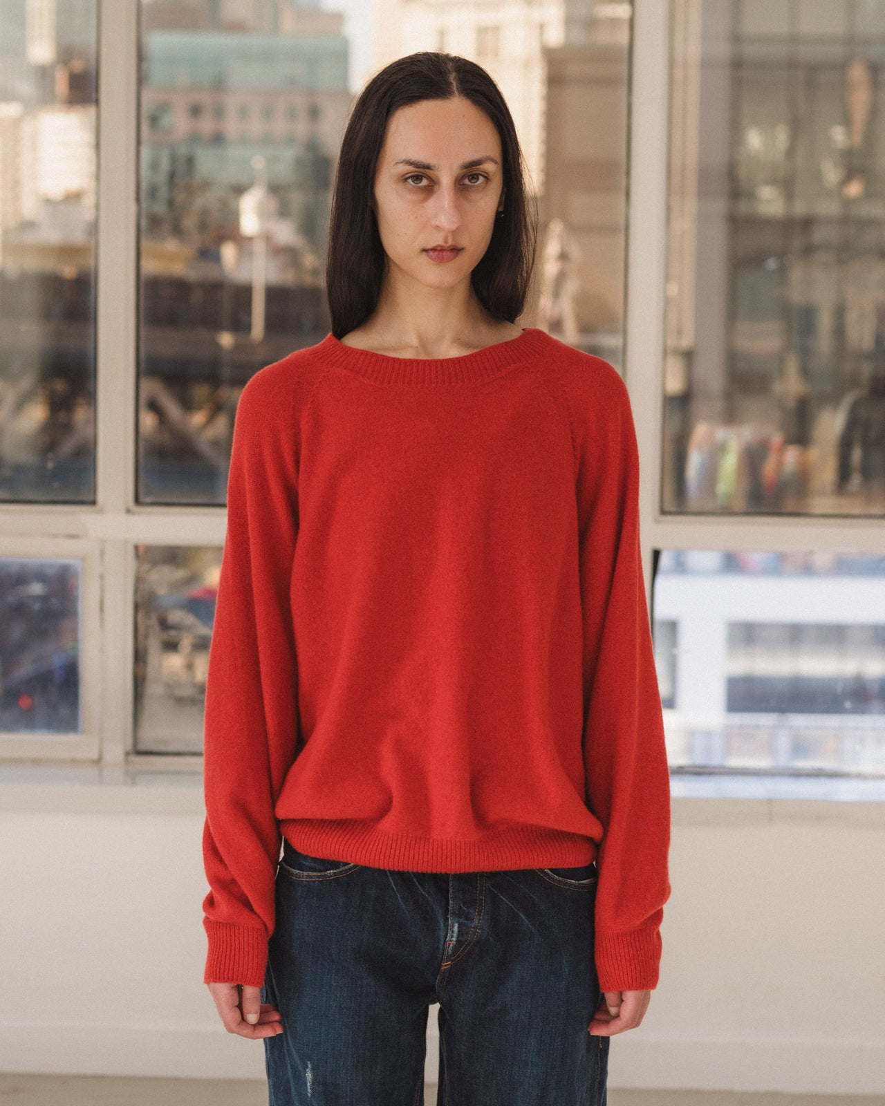 Soar Purl Sweater - Recycled Cashmere - Melograno Red