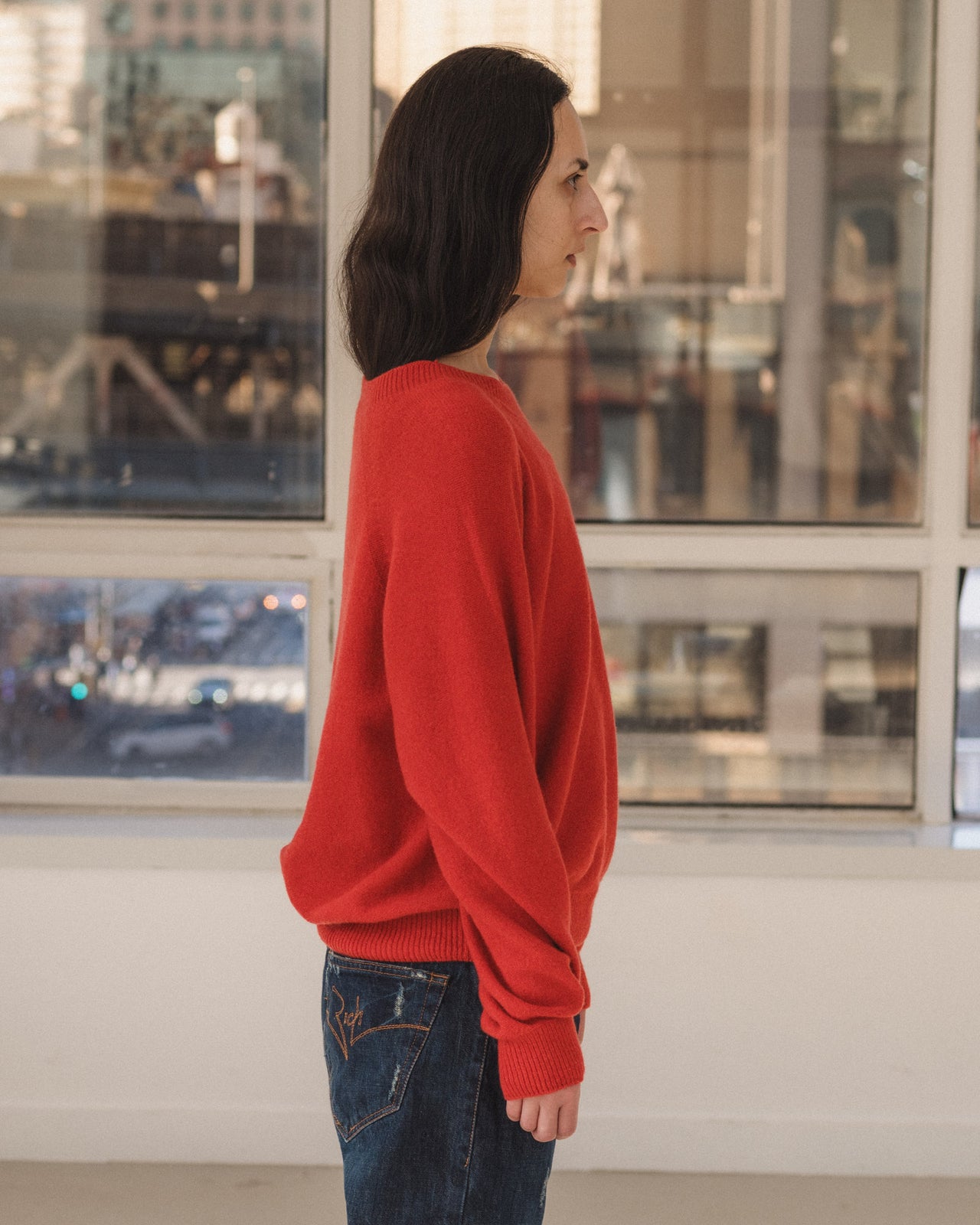 Soar Purl Sweater - Recycled Cashmere - Melograno Red