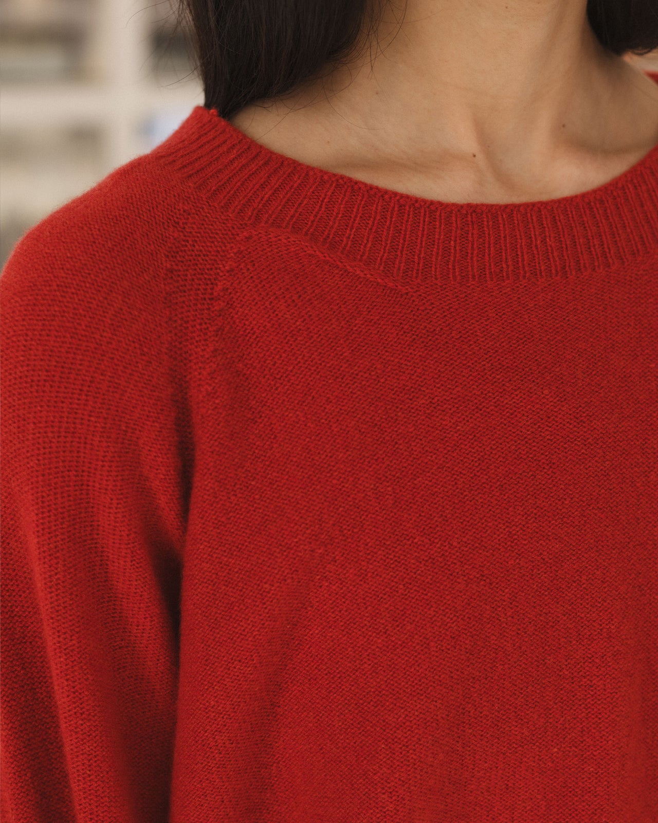 Soar Purl Sweater - Recycled Cashmere - Melograno Red