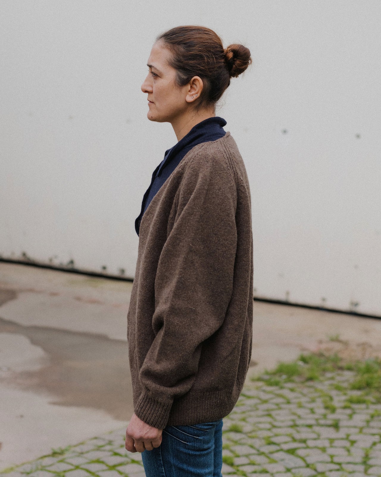 Soar V Neck - Arles Merino Wool - Burel Brown