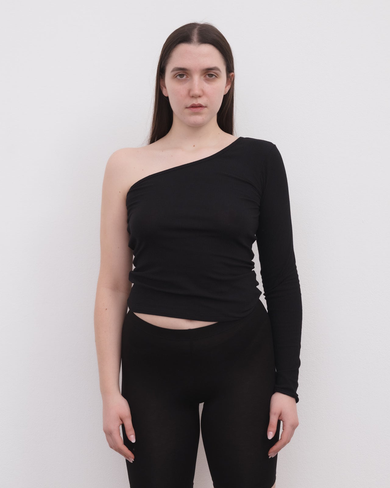 Speck Long Sleeve Tee - Organic Cotton Rib - Black
