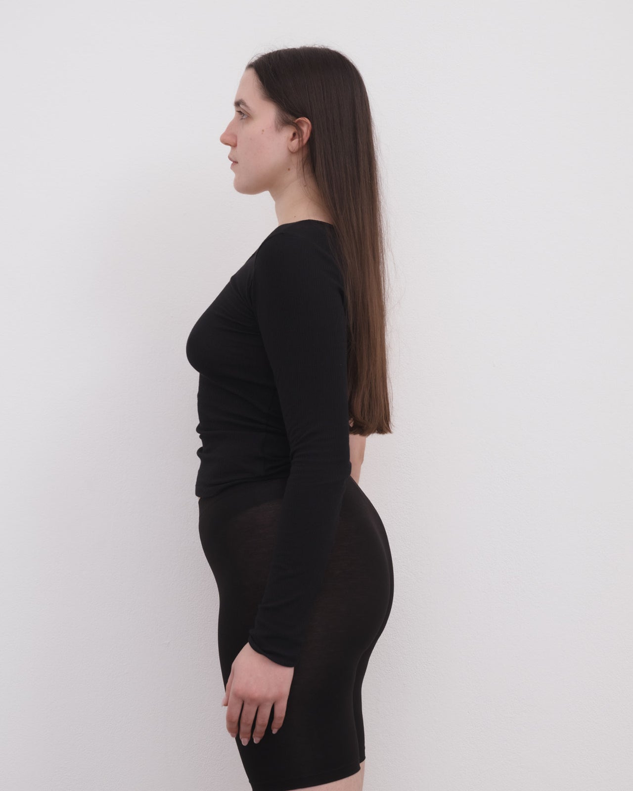 Speck Long Sleeve Tee - Organic Cotton Rib - Black