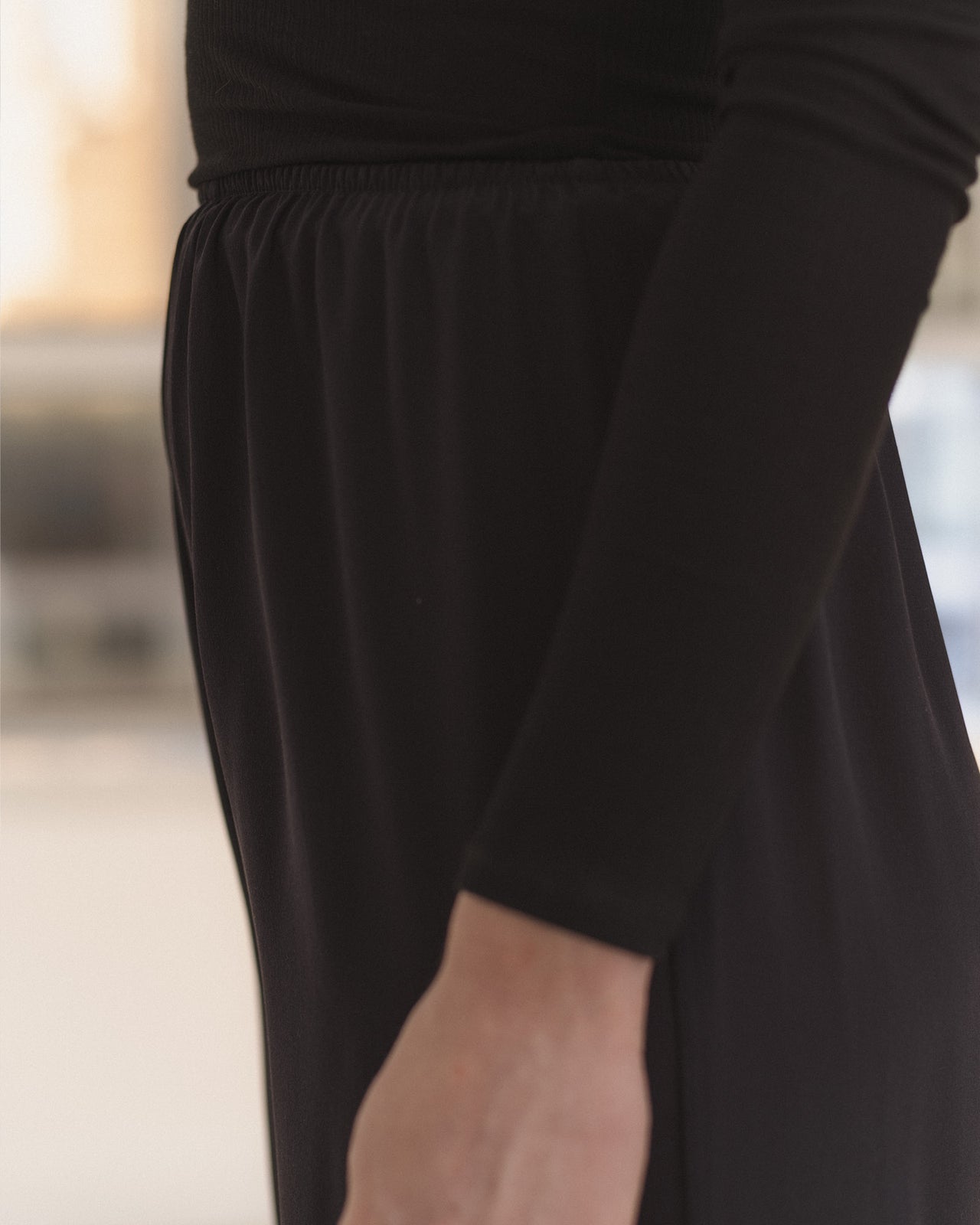 Stoa Pants - Silk Crepe - Black