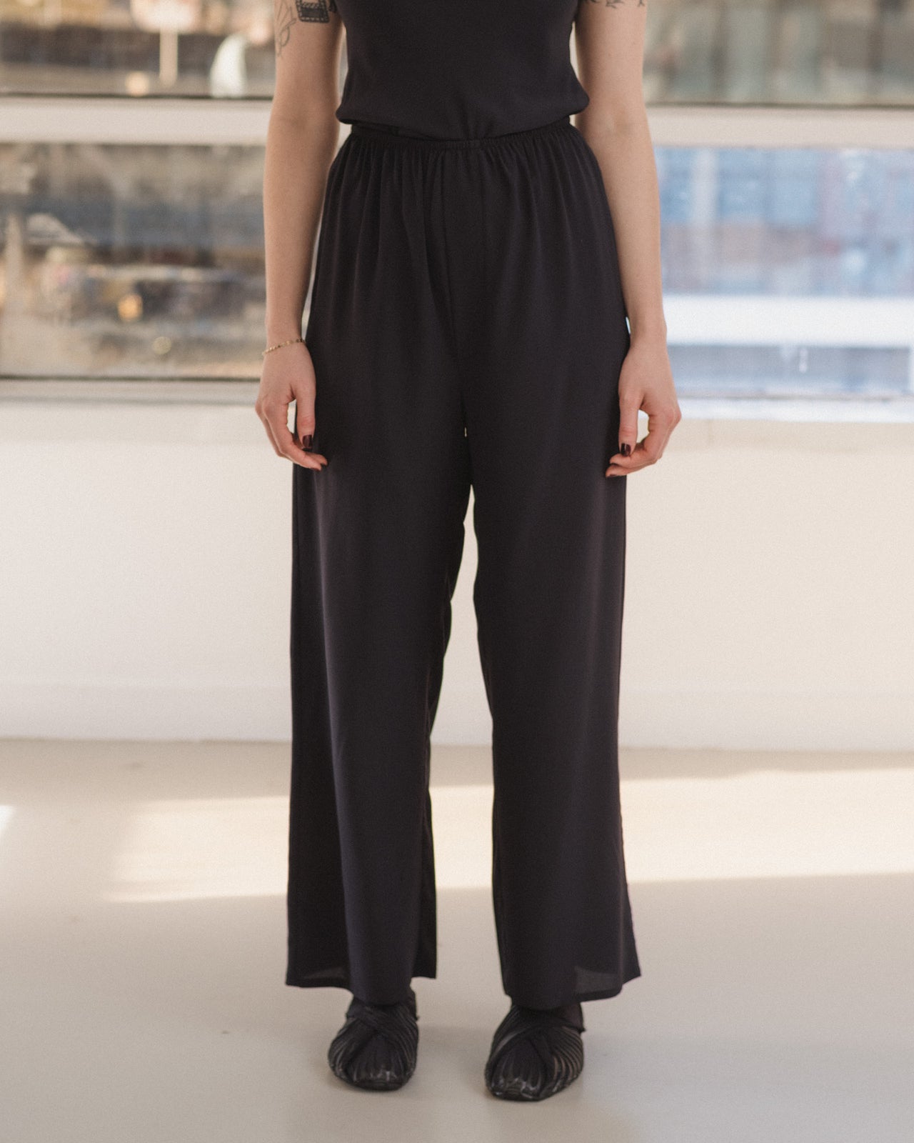 Stoa Pants - Silk Crepe - Black