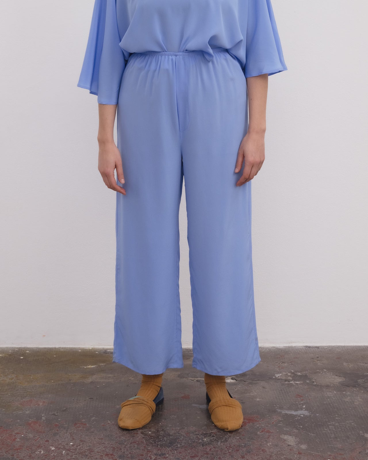 Stoa Pants - Silk Crepe - Calder Blue