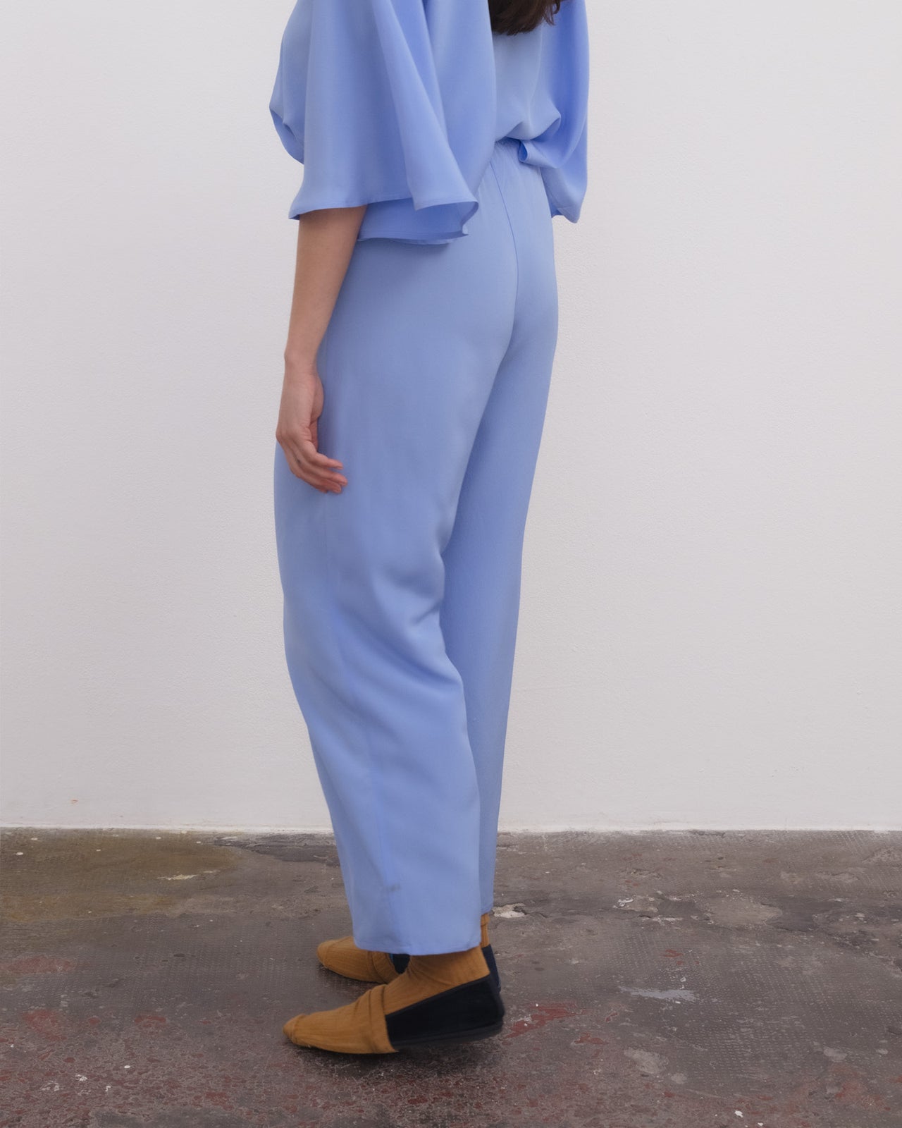 Stoa Pants - Silk Crepe - Calder Blue