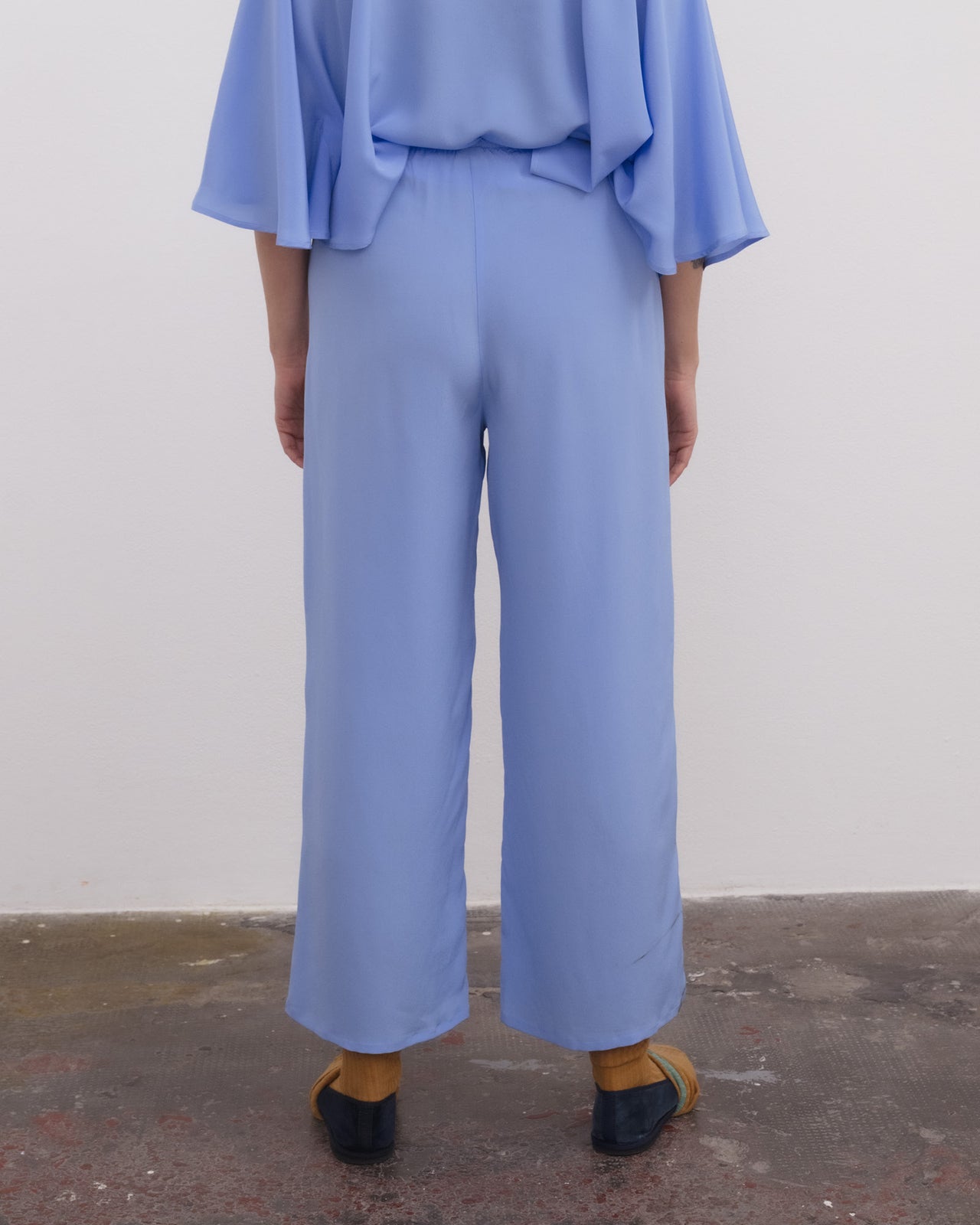 Stoa Pants - Silk Crepe - Calder Blue
