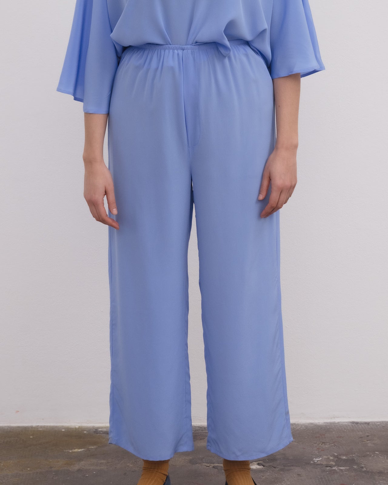 Stoa Pants - Silk Crepe - Calder Blue