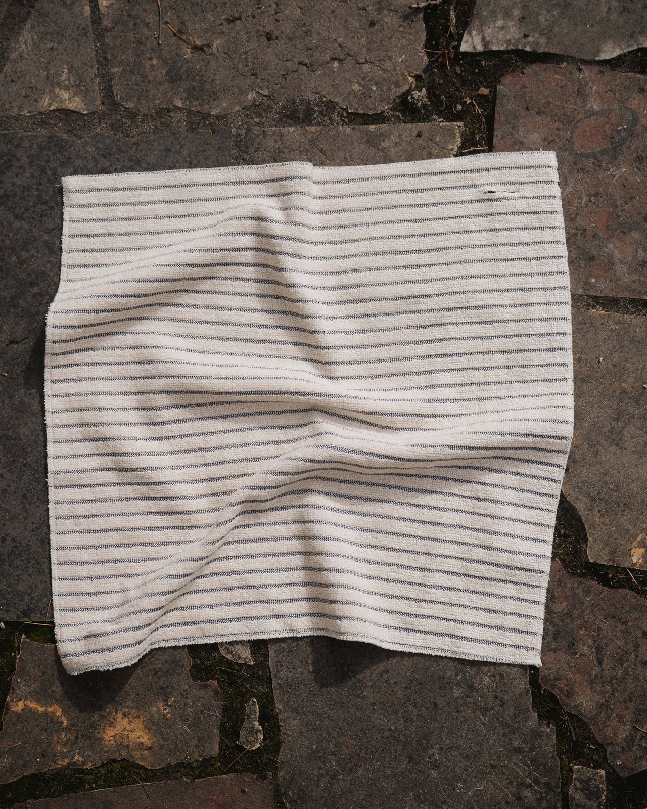 Storm Square Towel - Organic Cotton Terry - Black Stripe