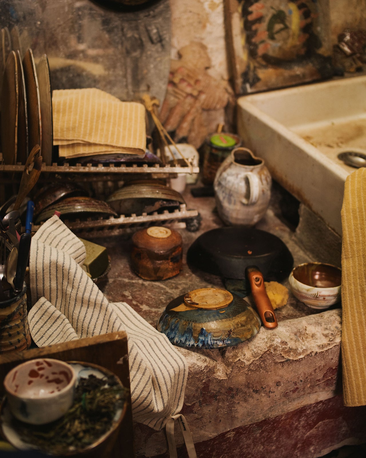 Storm Square Towel - Organic Cotton Terry - Black Stripe