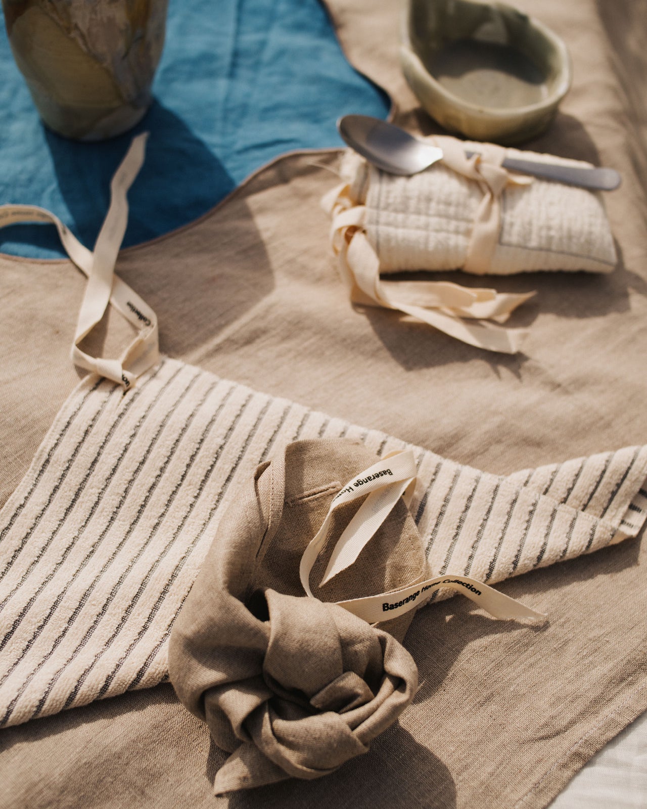 Storm Square Towel - Organic Cotton Terry - Black Stripe