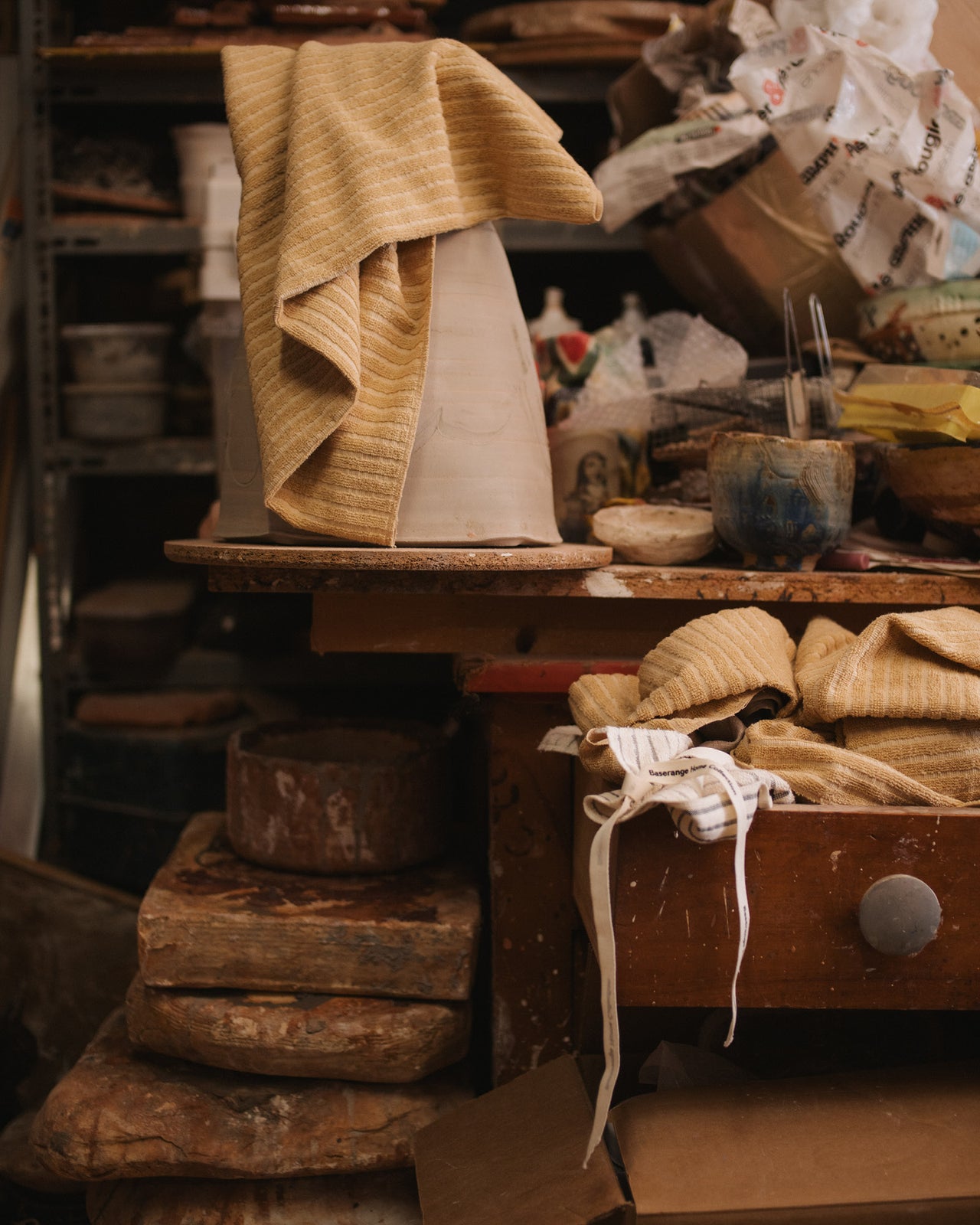Storm Towel - Organic Cotton Terry - Brown Stripe