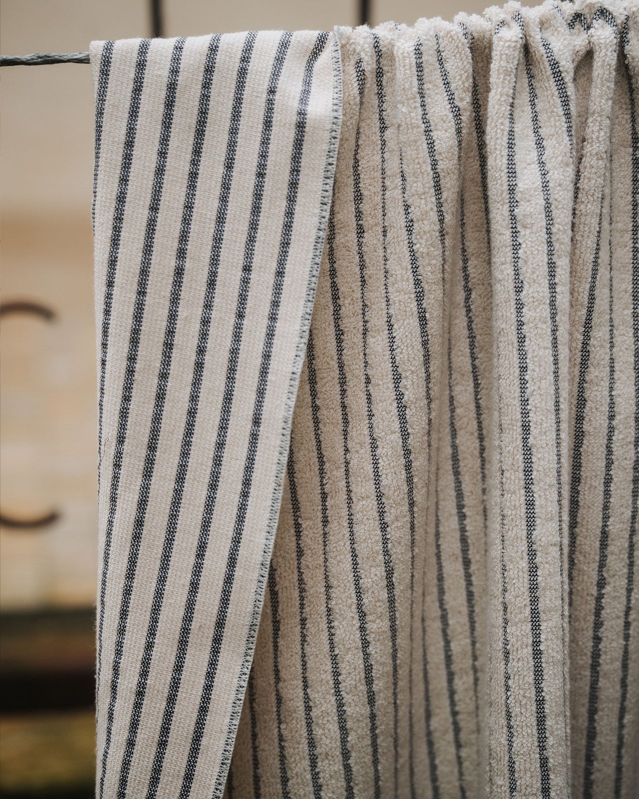 Storm Towel - Organic Cotton Terry - Black Stripe