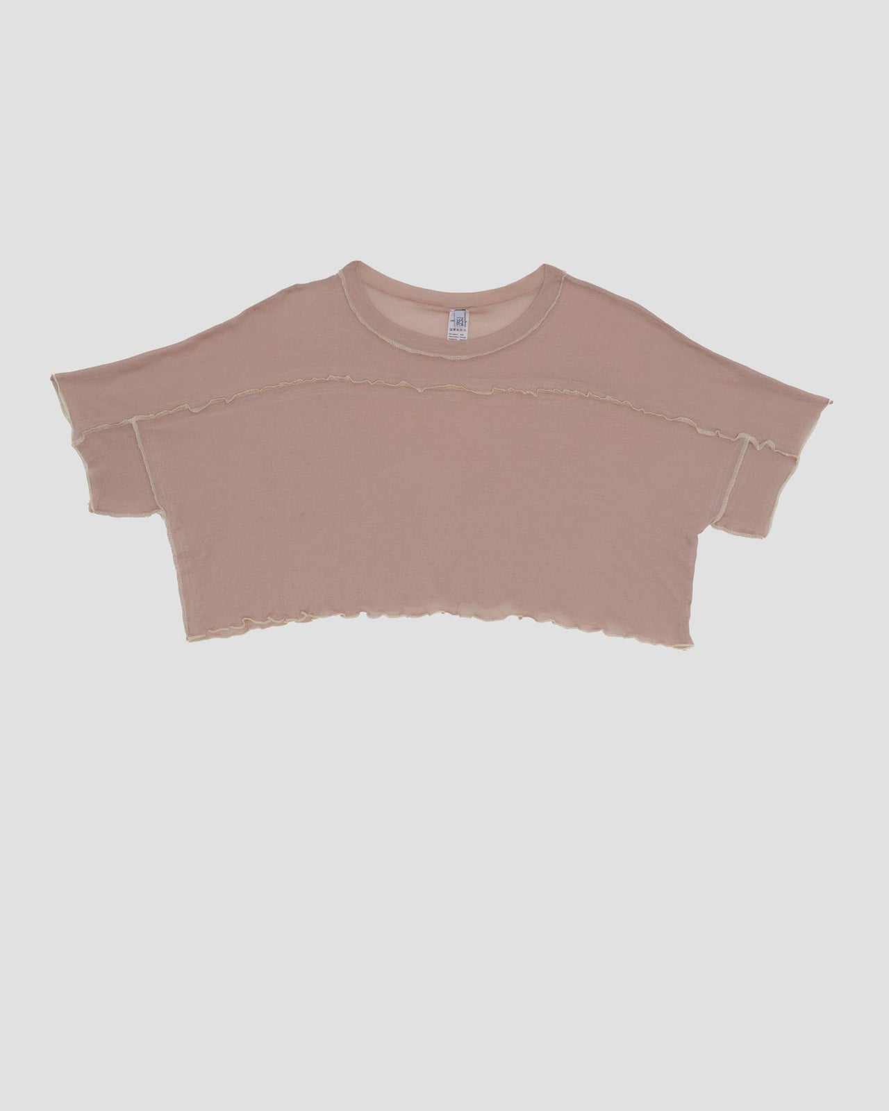 Sun Crop Tee Shirt - Cotton Gaze - Rosy Camel