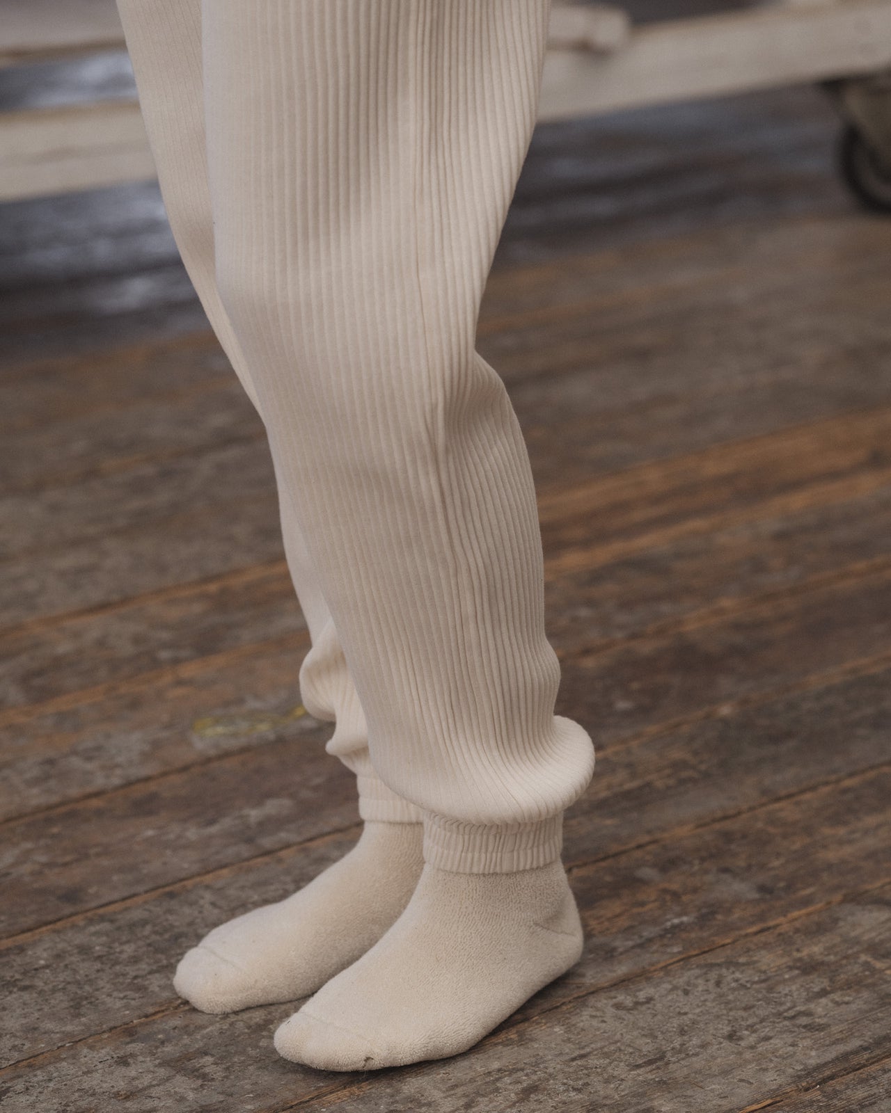 Sweat Pants - Fleece Rib - Off White
