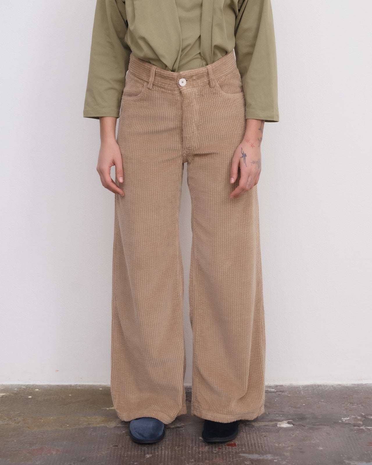 Tajo Wide Pants - Cotton Corduroy - Guve Brown