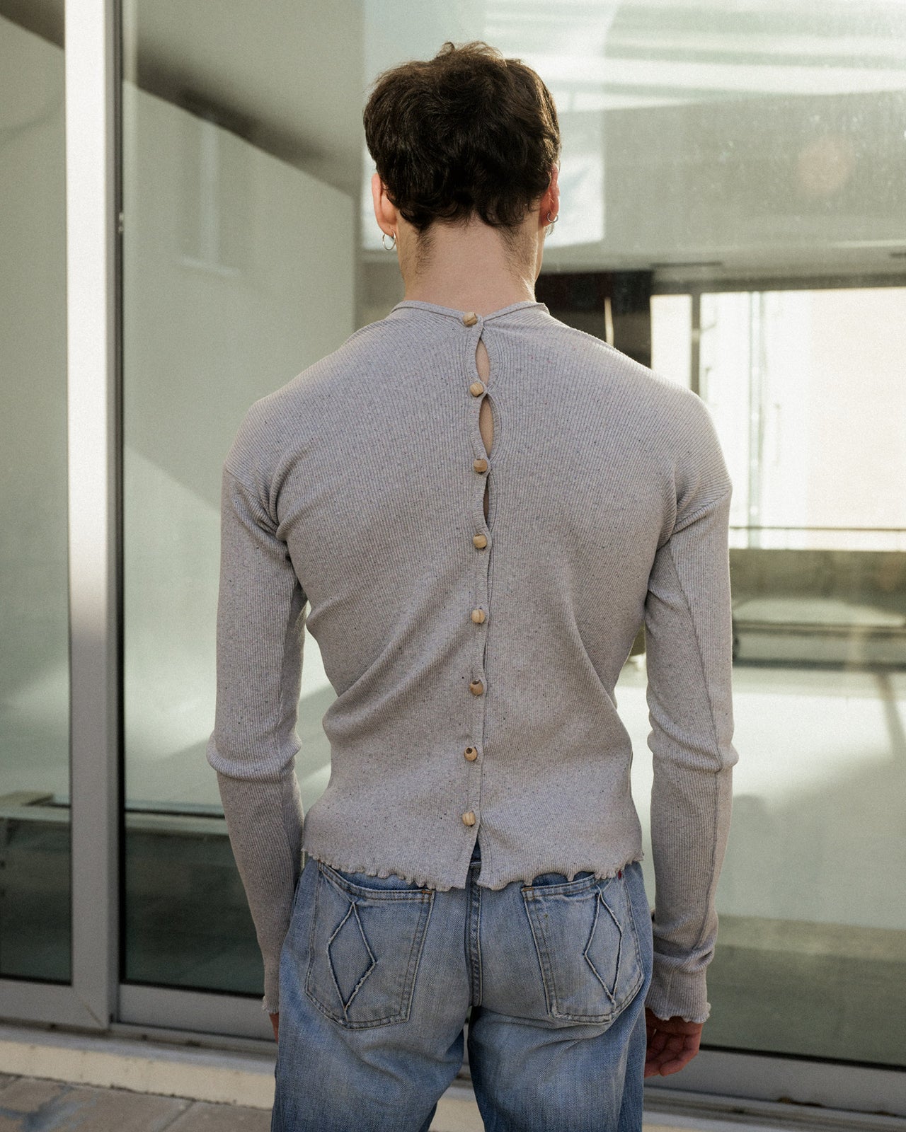 Tav Cardigan - Recycled Cotton - Grey Melange