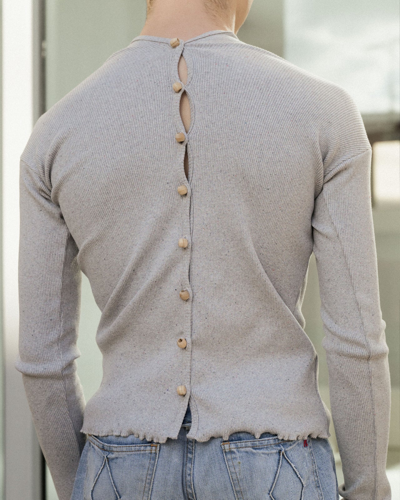 Tav Cardigan - Recycled Cotton - Grey Melange