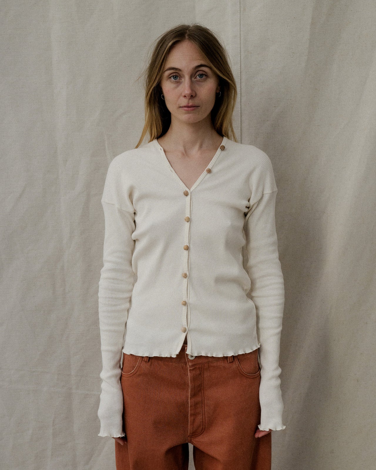 Tav Cardigan - Recycled Cotton Rib - Undyed