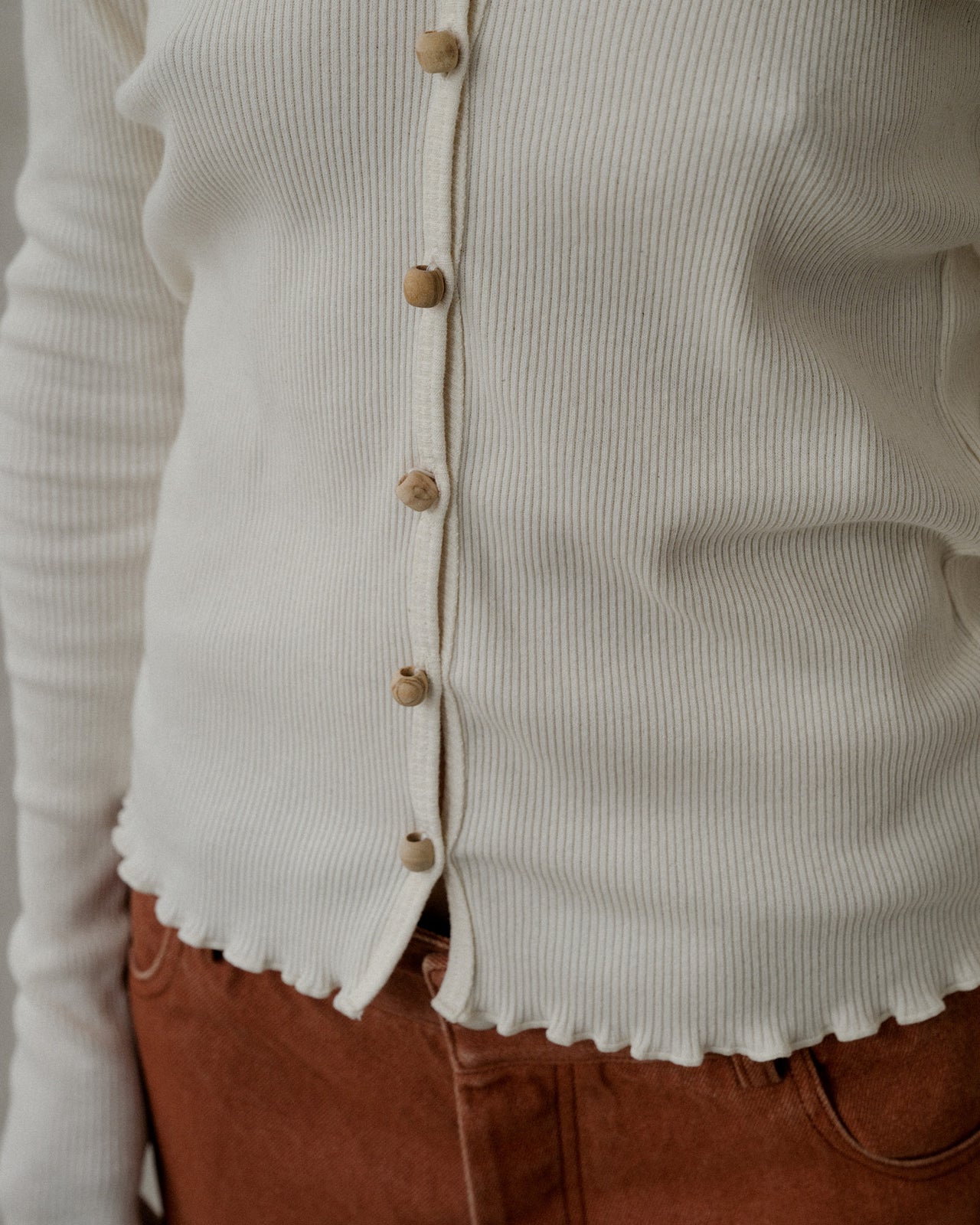 Tav Cardigan - Recycled Cotton Rib - Undyed