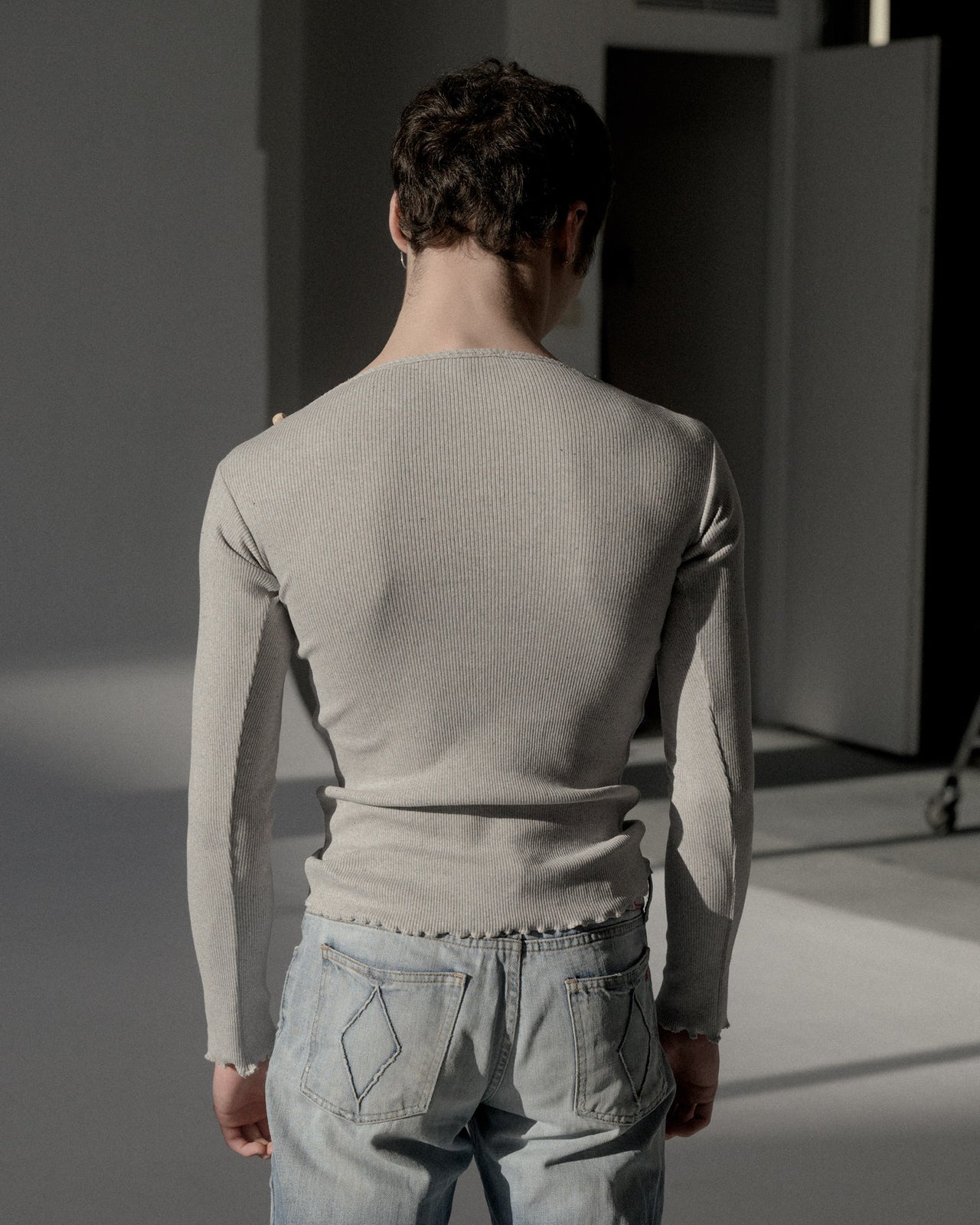 Tav Long Sleeve Tee - Recycled Cotton - Grey Melange