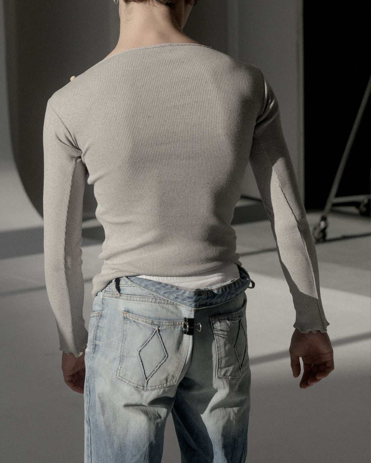 Tav Long Sleeve Tee - Recycled Cotton - Grey Melange