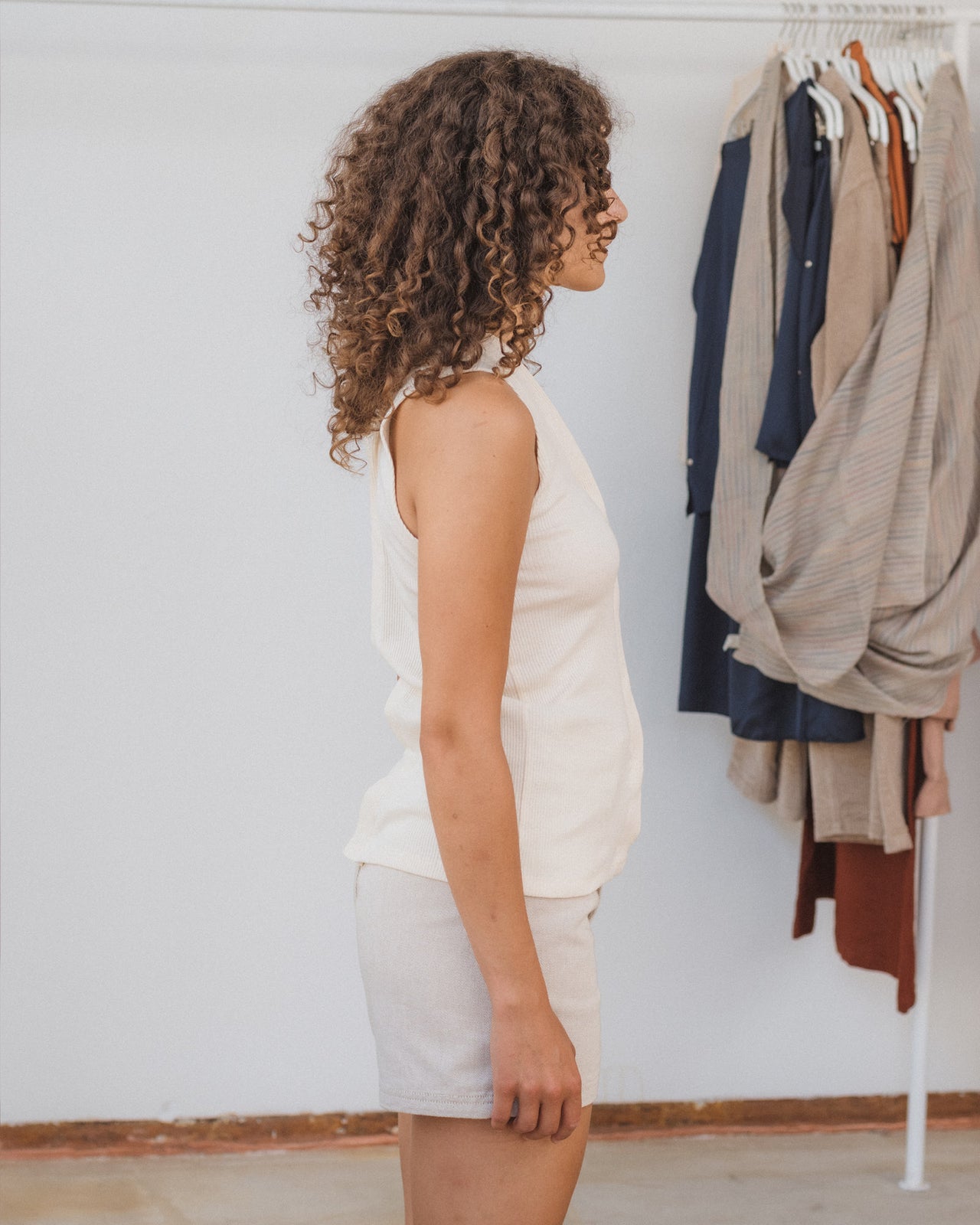 Tav Tank Snaps - Recycled Cotton Rib - Undyed
