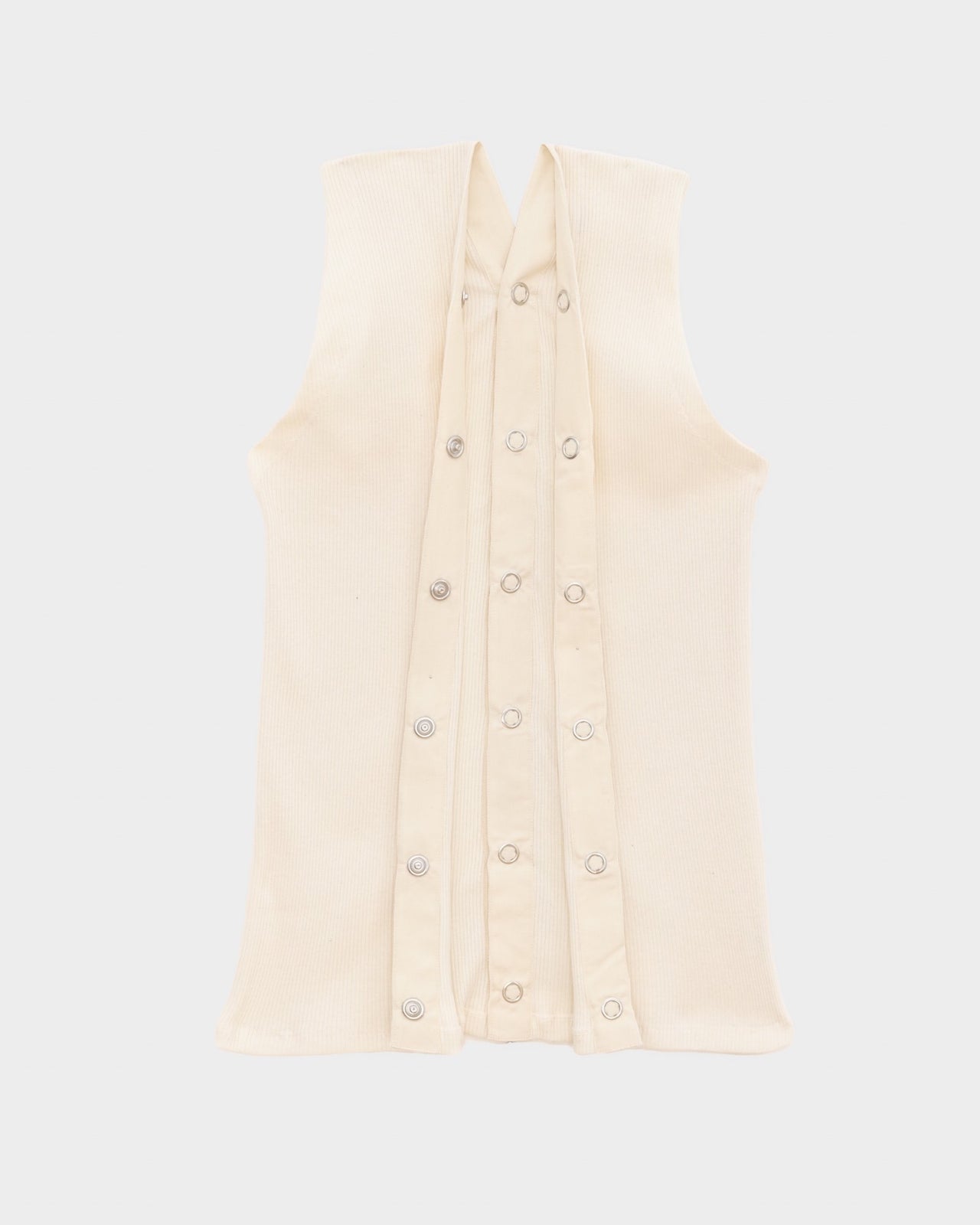 Tav Tank Snaps - Recycled Cotton Rib - Undyed