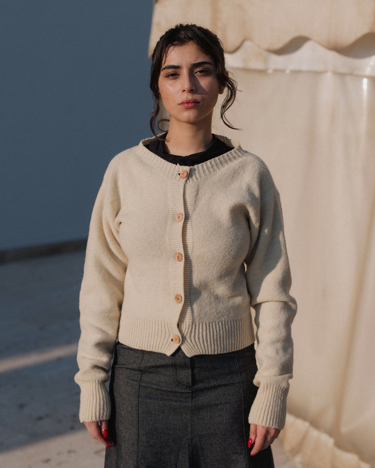 Tier Cardigan - Arles Merino Wool - Chaume Sand