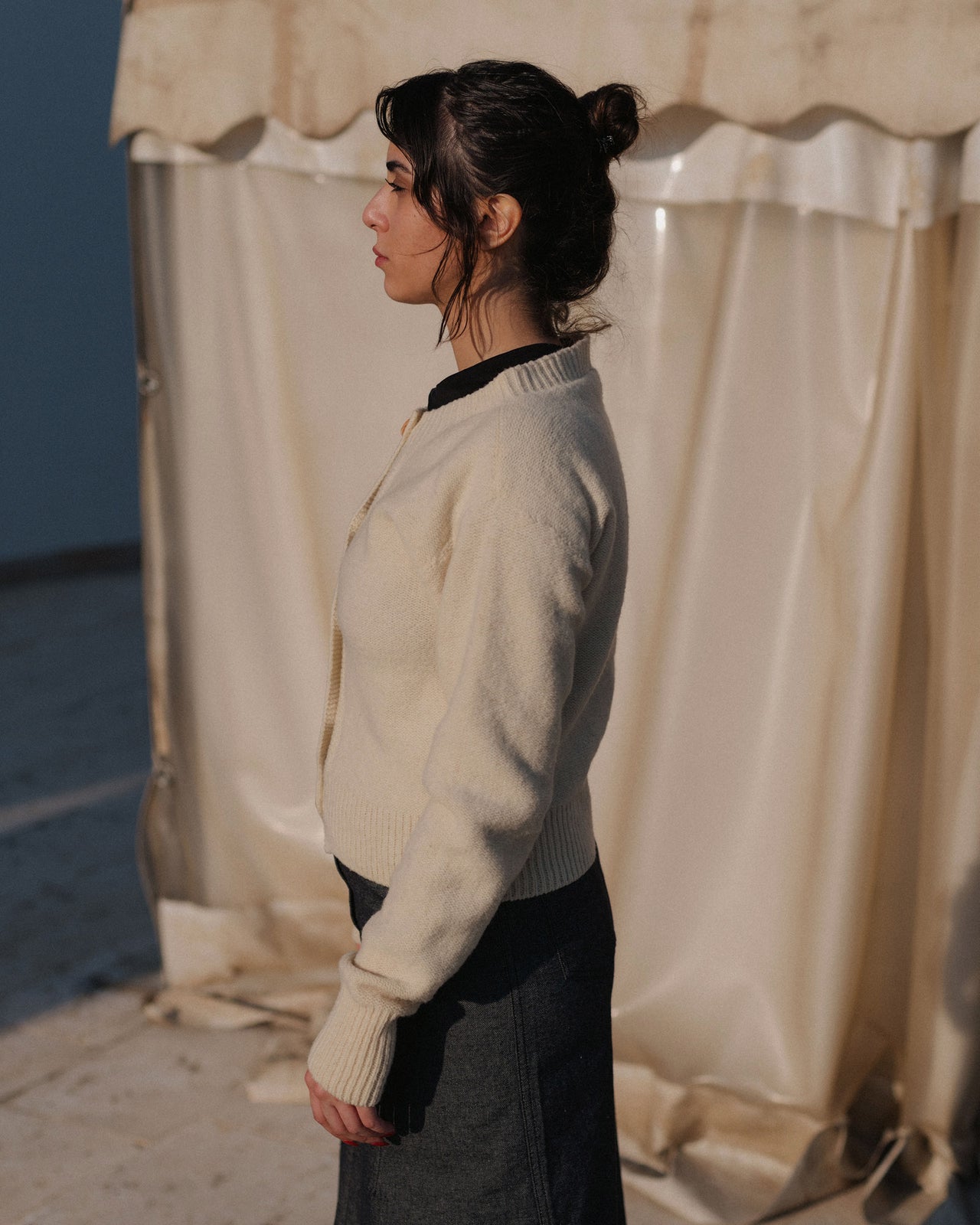 Tier Cardigan - Arles Merino Wool - Chaume Sand