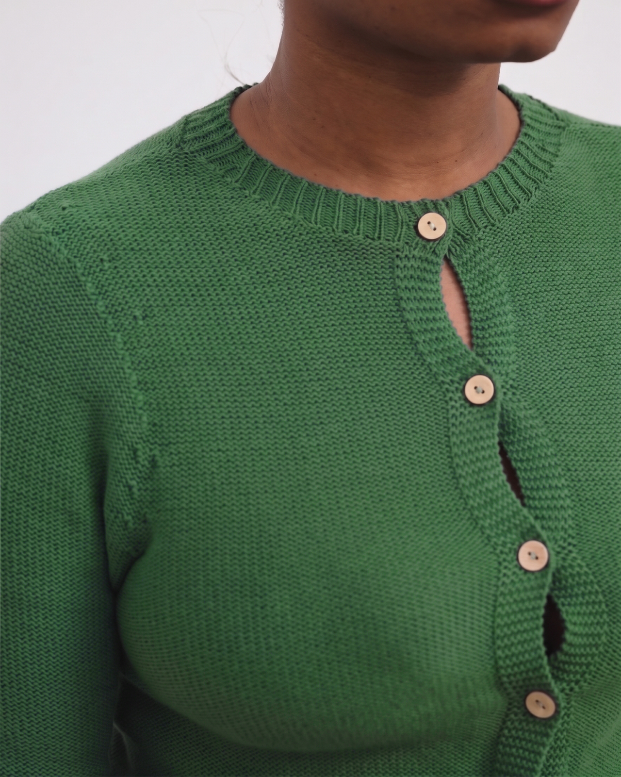 Tier Cardigan - Organic Cotton Knit - Calla Green