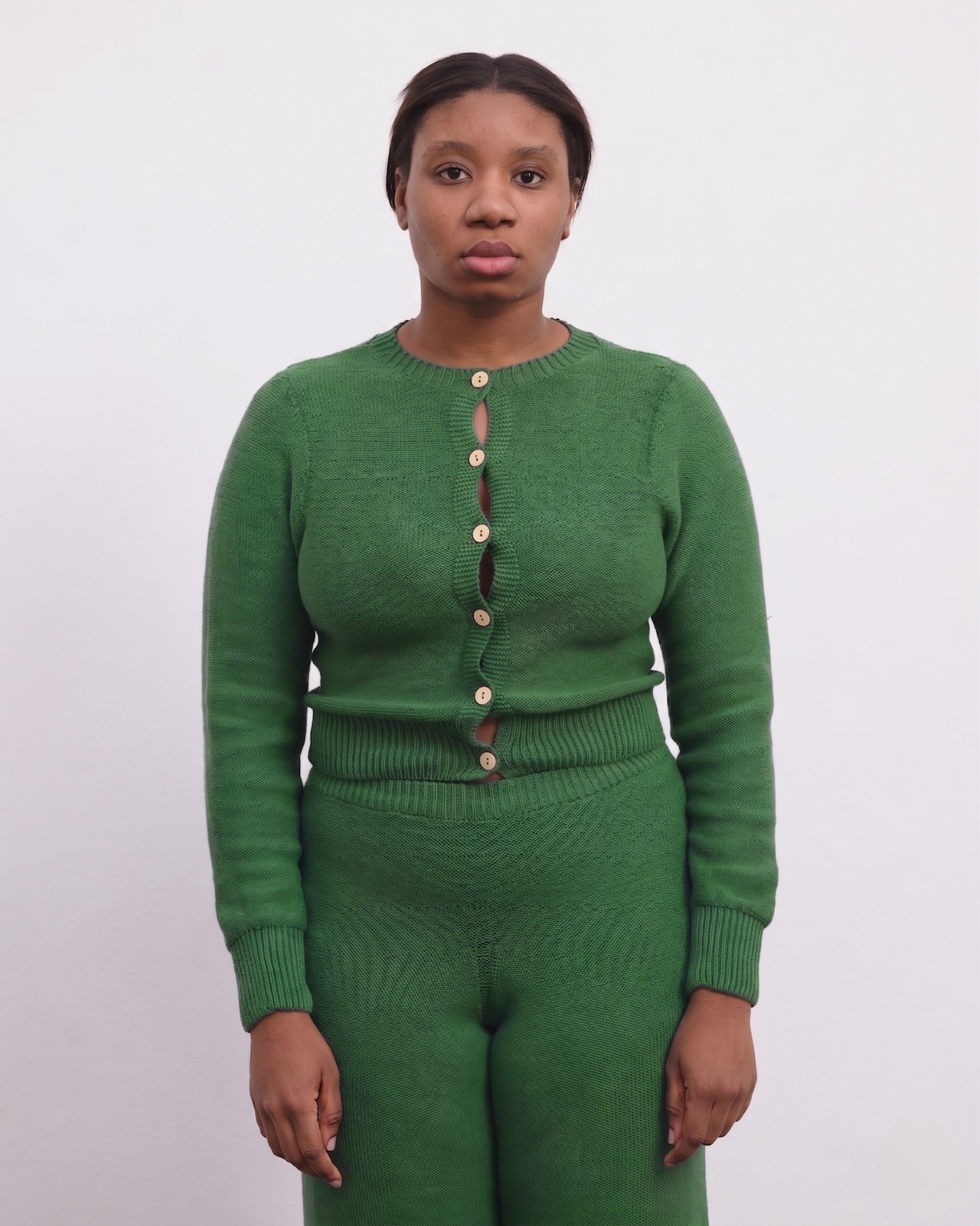 Tier Cardigan - Organic Cotton Knit - Calla Green